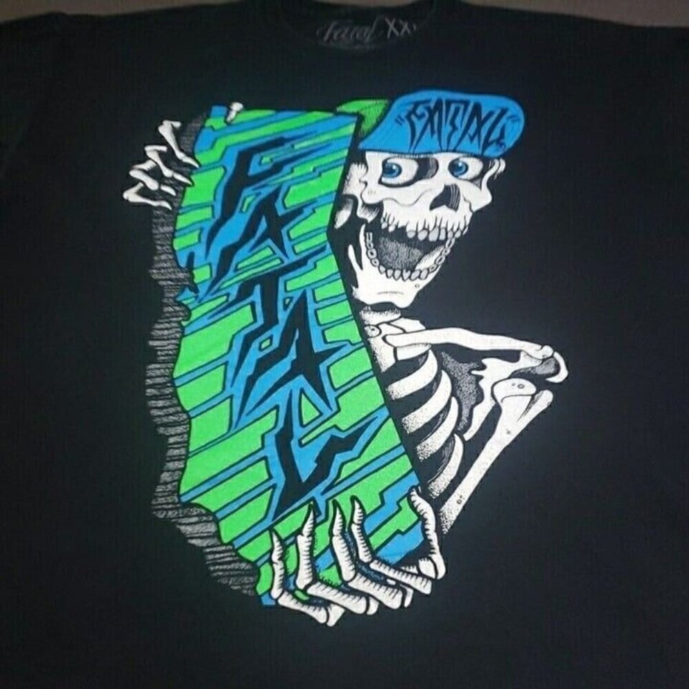 FATAL men's 2XL / XXL  Black Cotton short sleeve T-shirt